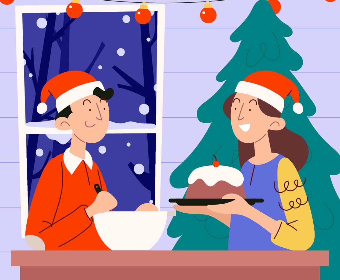 A Couple Preparing for Christmas