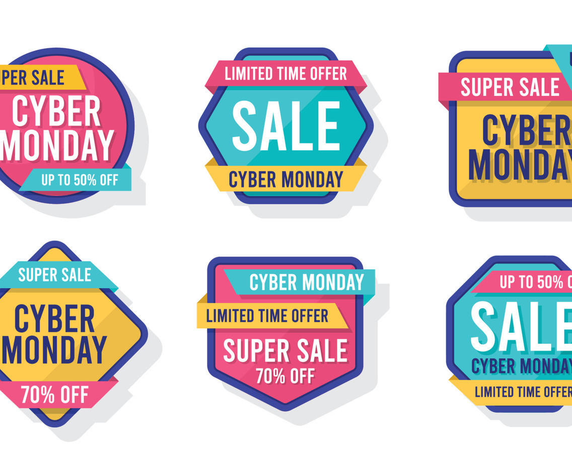 Cyber Monday Sale Badges Collection