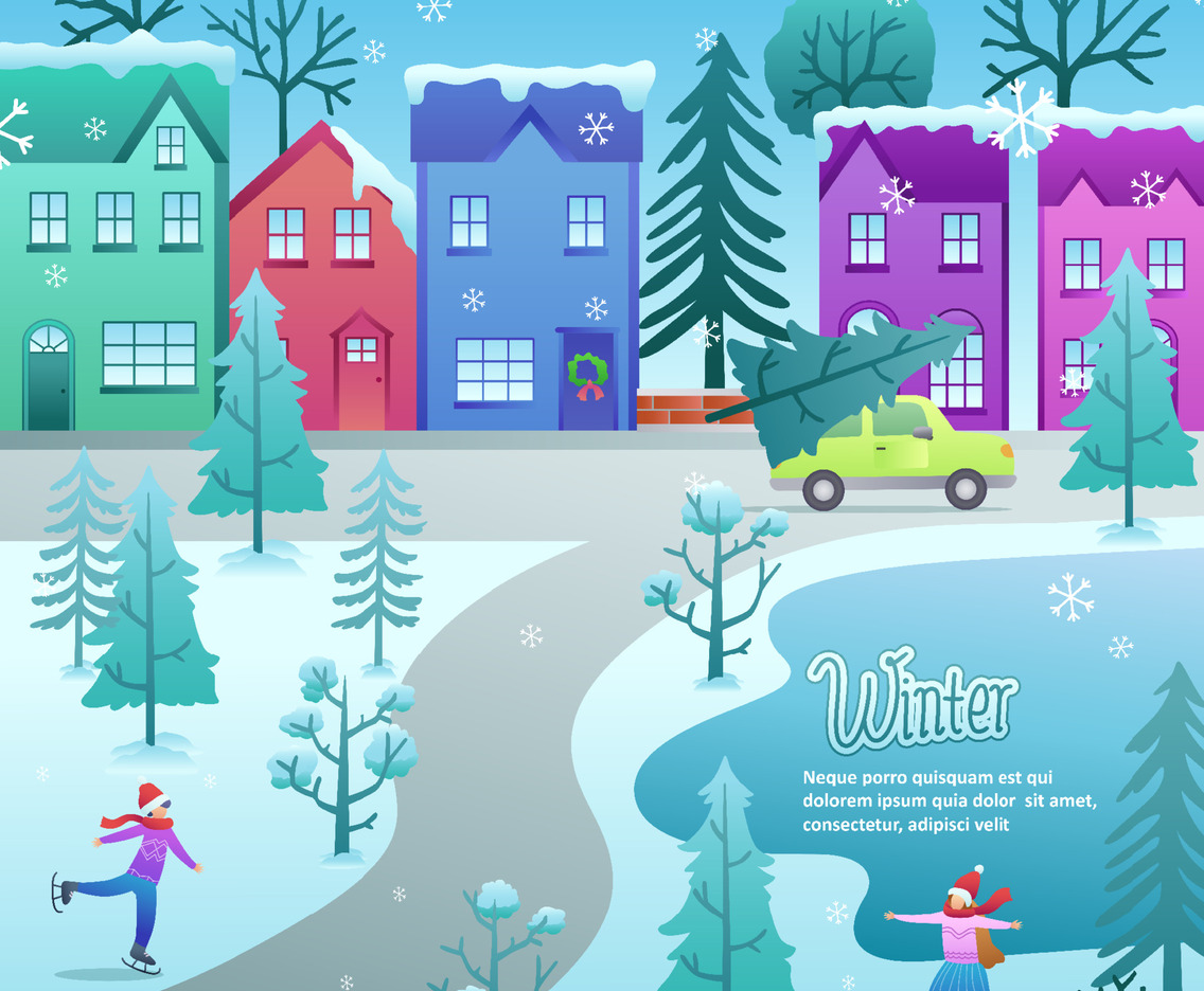 Winter Season Wonderland Scenery Background