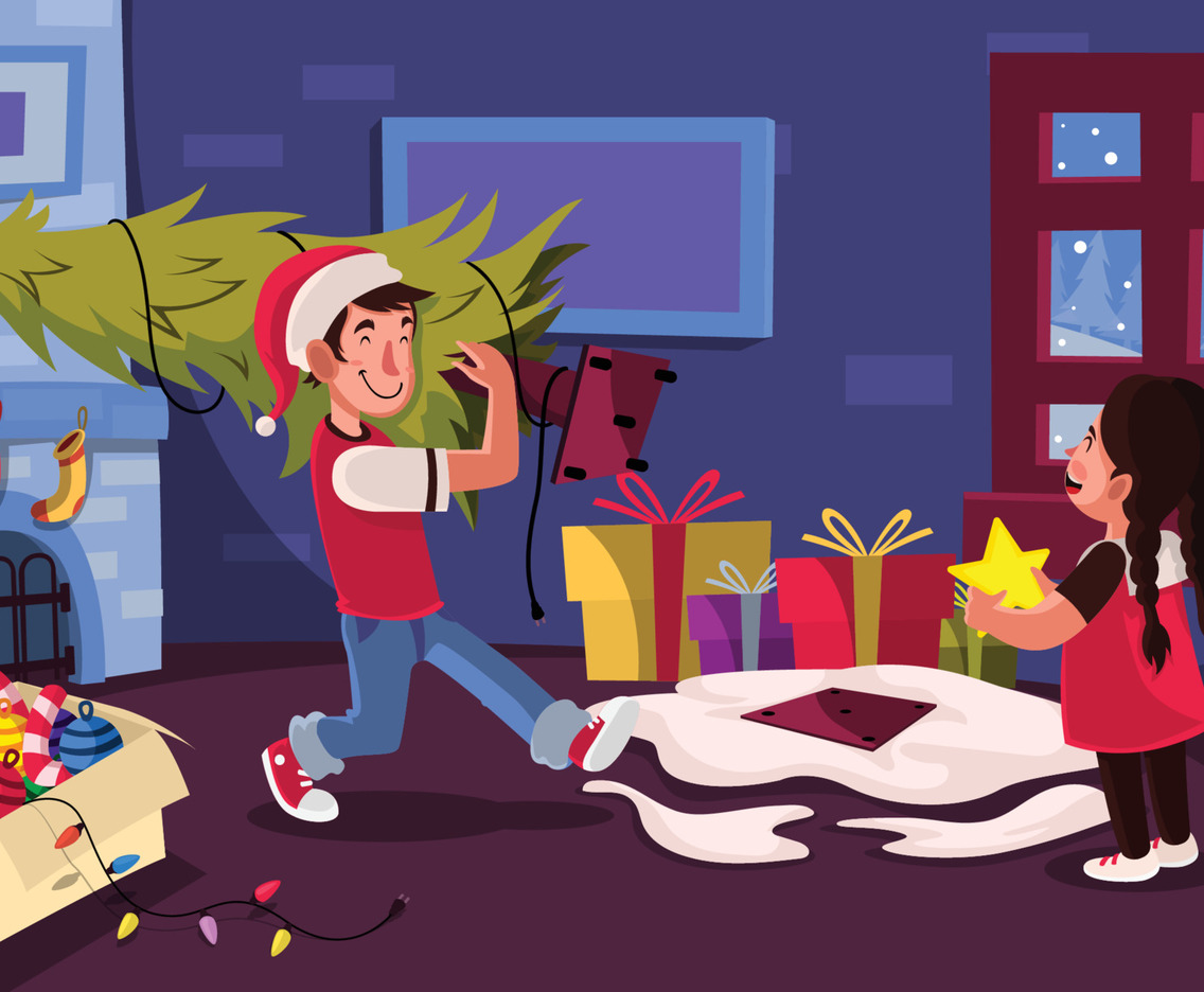 Christmas Preparations During Winter At Home