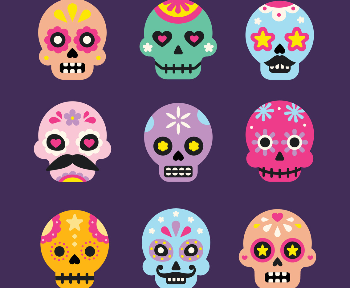 Colorful Sugar Skull Collection
