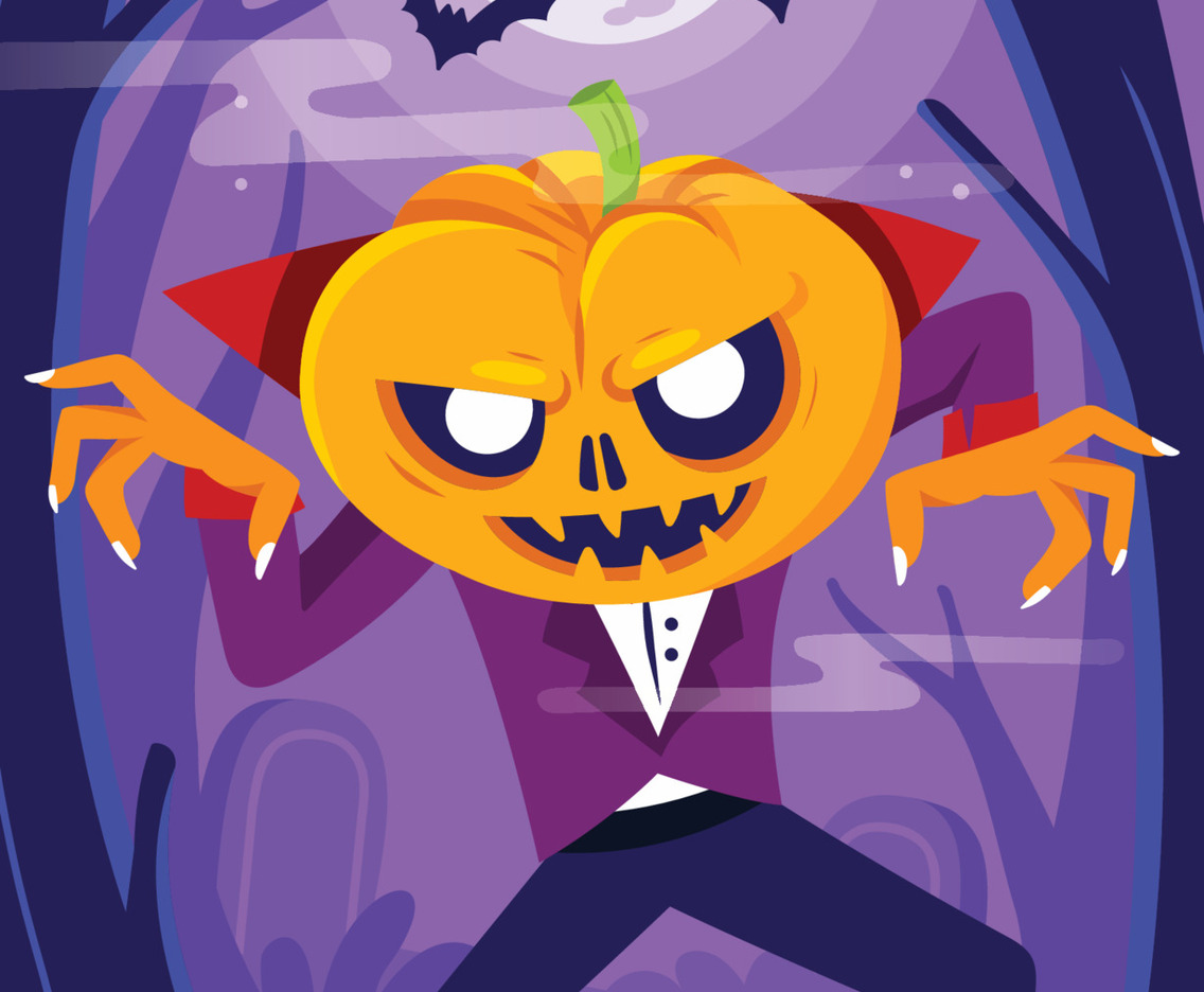 Spooky Jack O'Lantern in The Graveyard