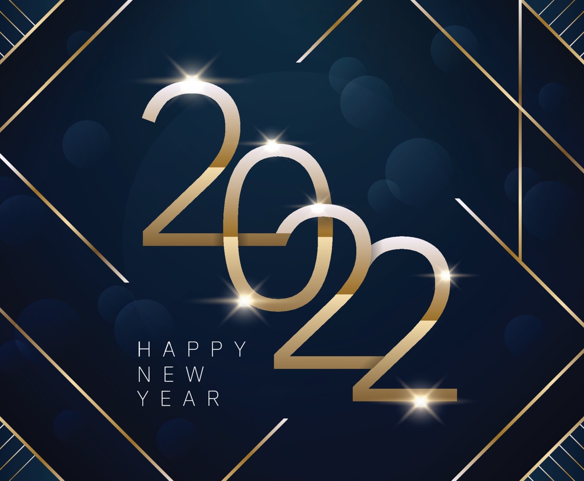Fancy Metalic Happy New Year 2022