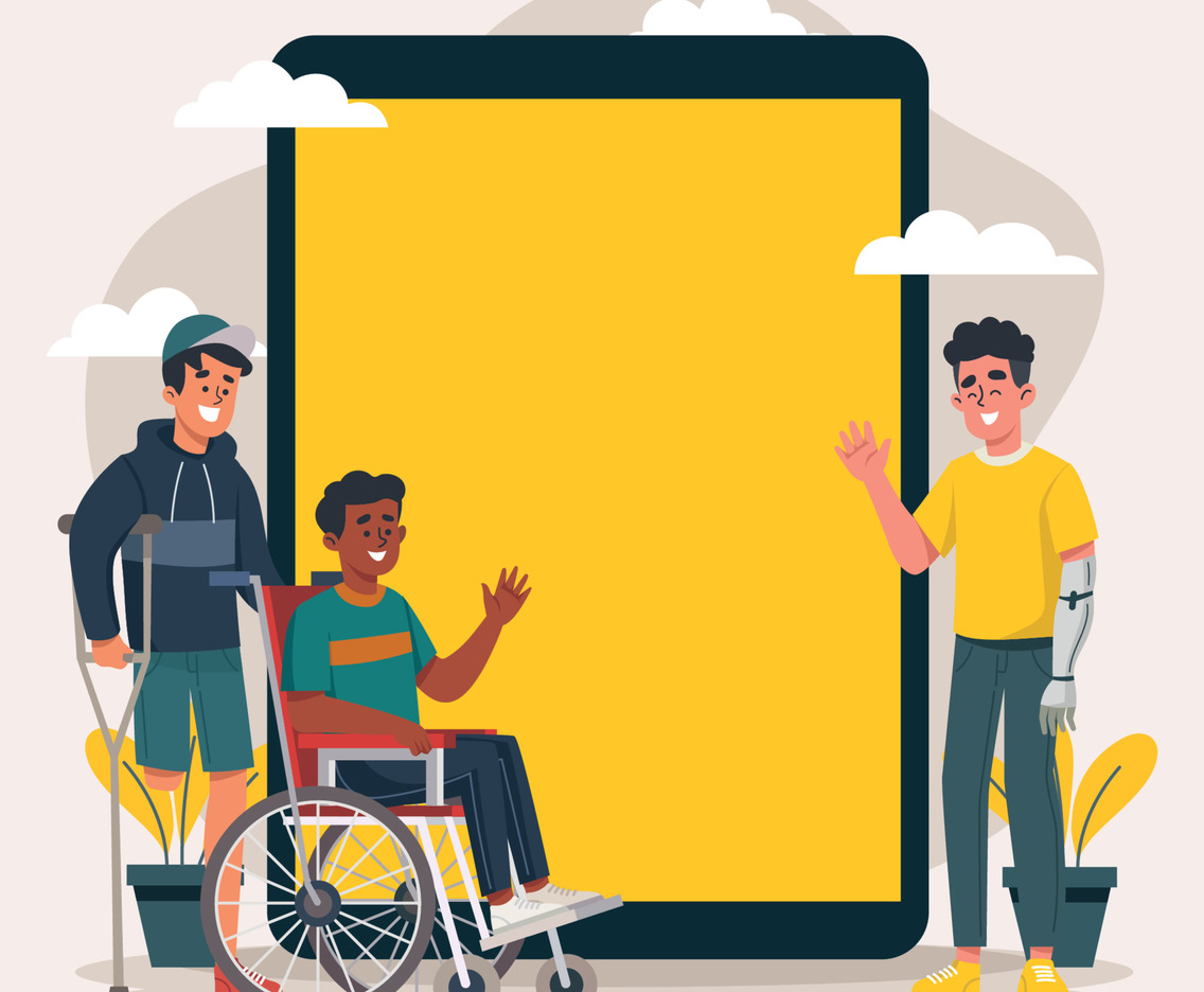 Group of People Background With Disability