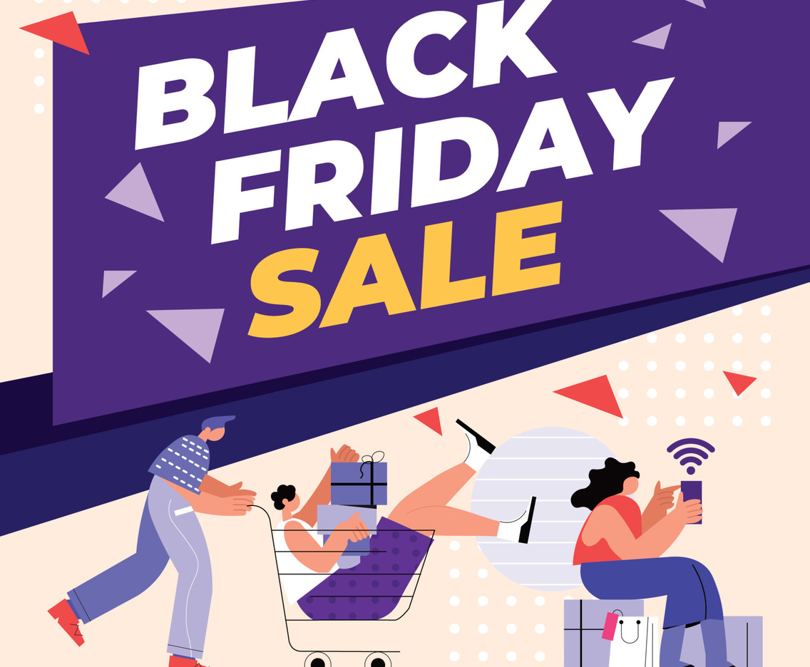 People Shopping On Black Friday Concept