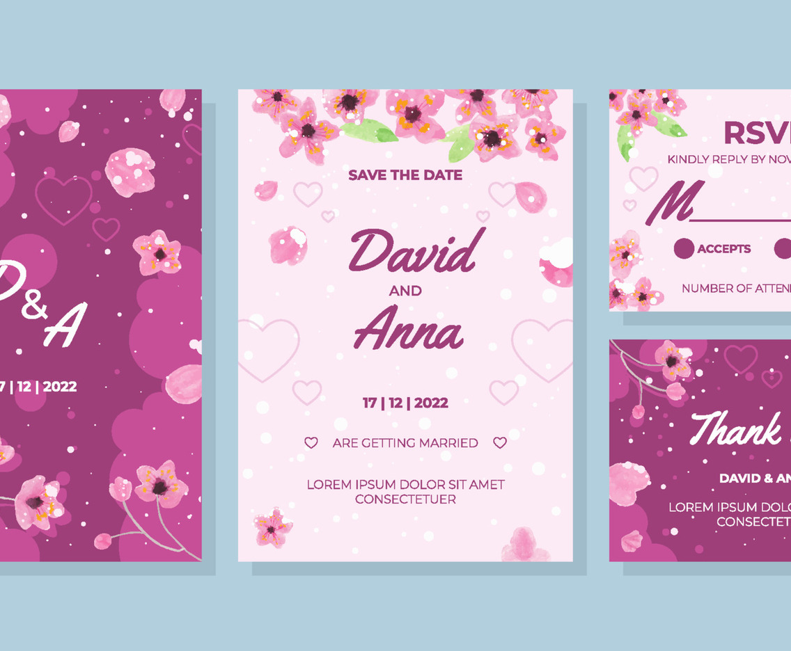 Wedding Invitation Snow Sakura Concept