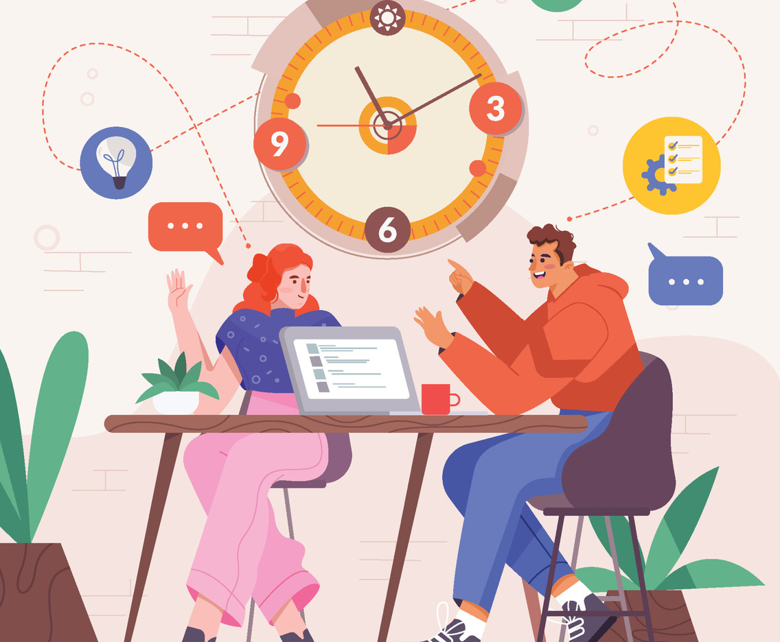 Two People Have a Meeting Concept