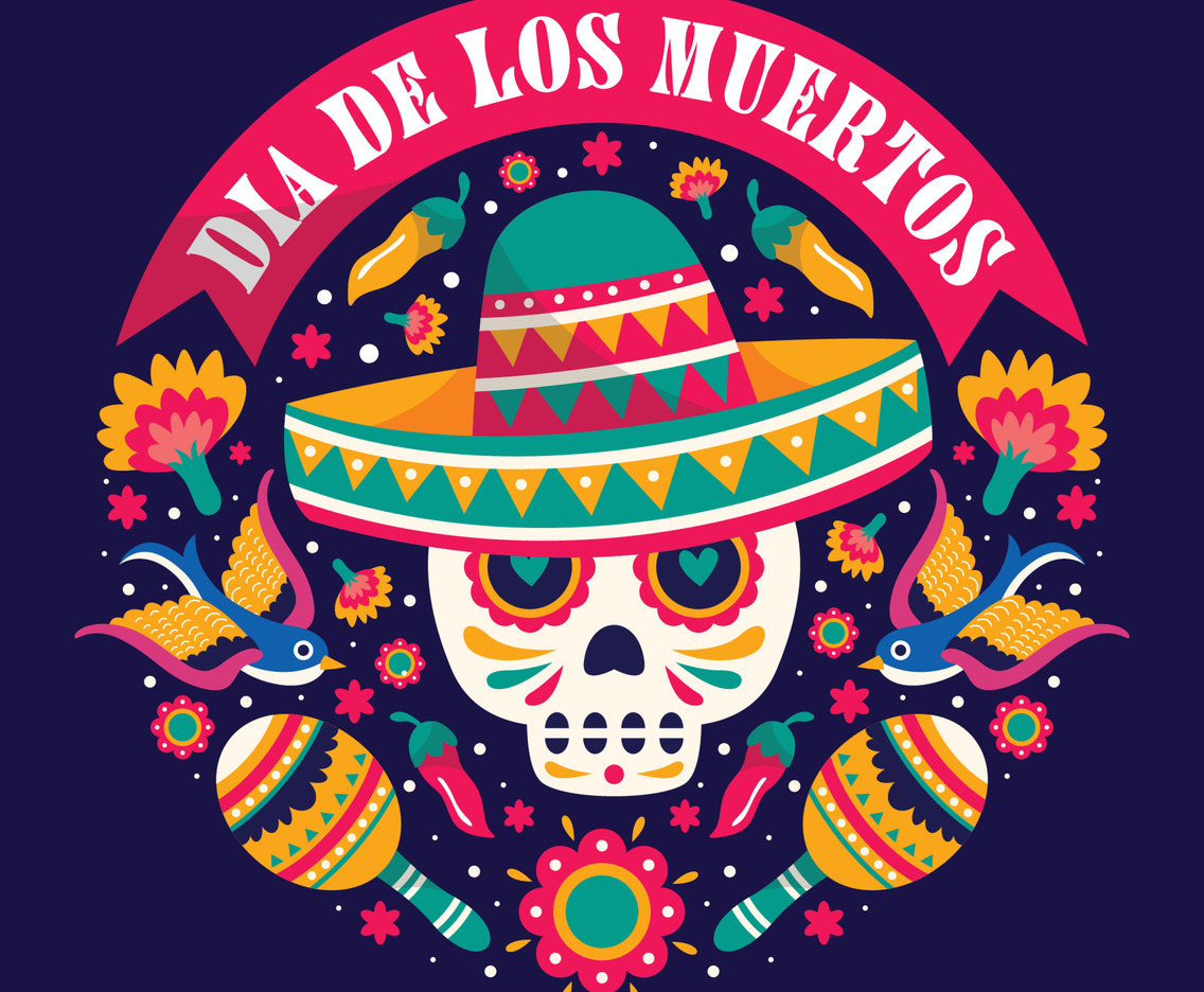 Dia De Los Muertos Colorful Doodle Element Illustration