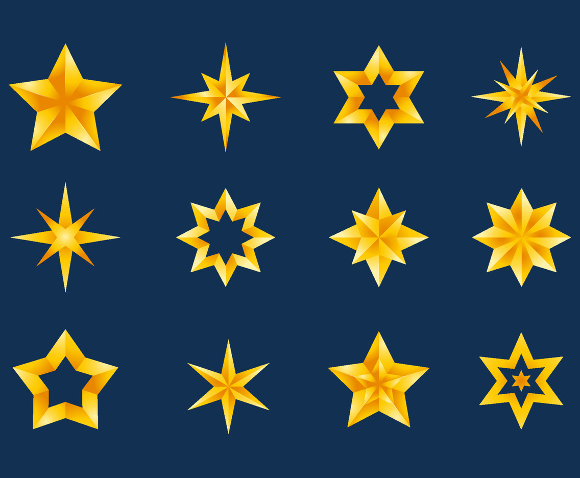 Star Element Icons for Logo Design Collection