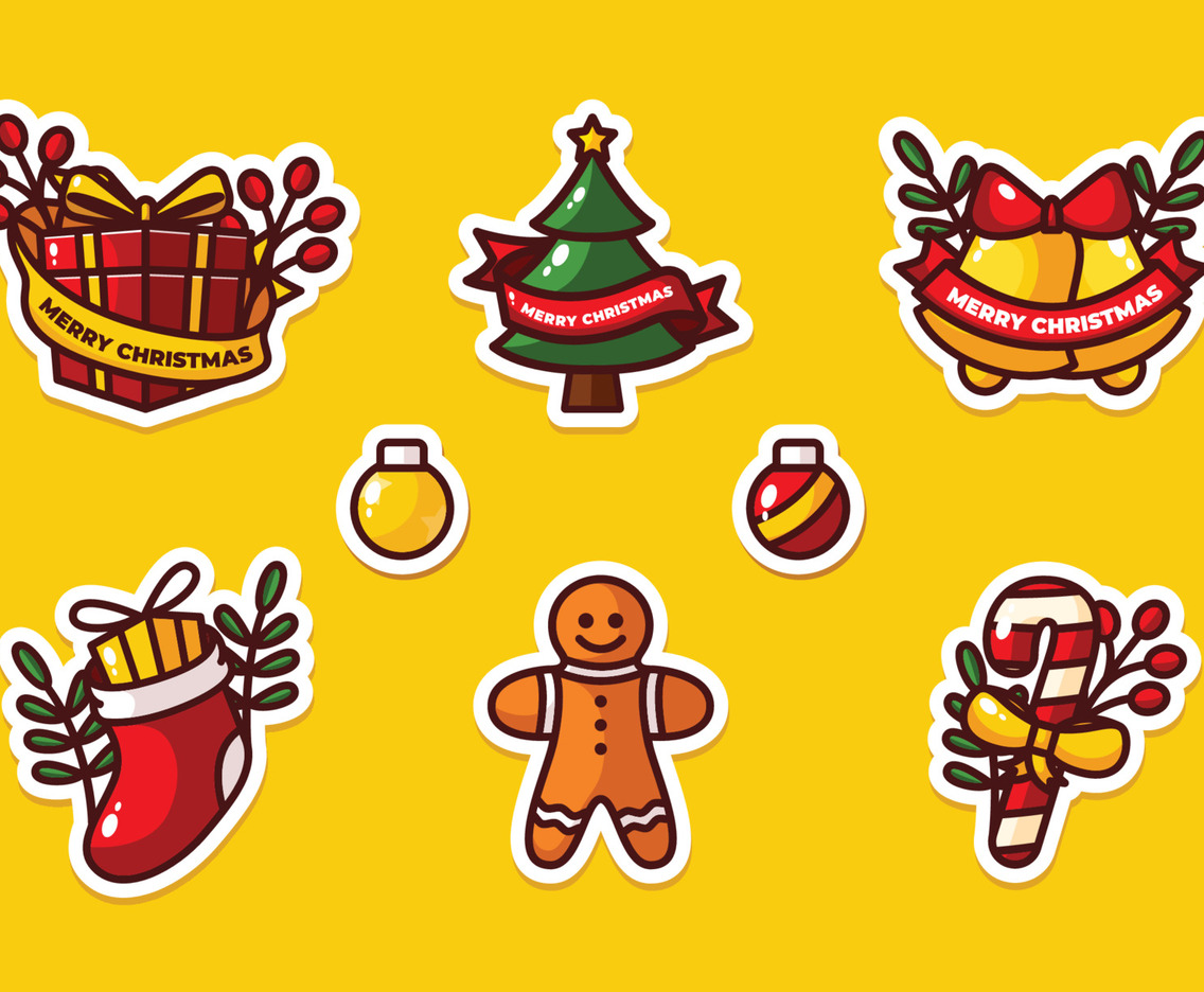 Merry Christmas Sticker Set