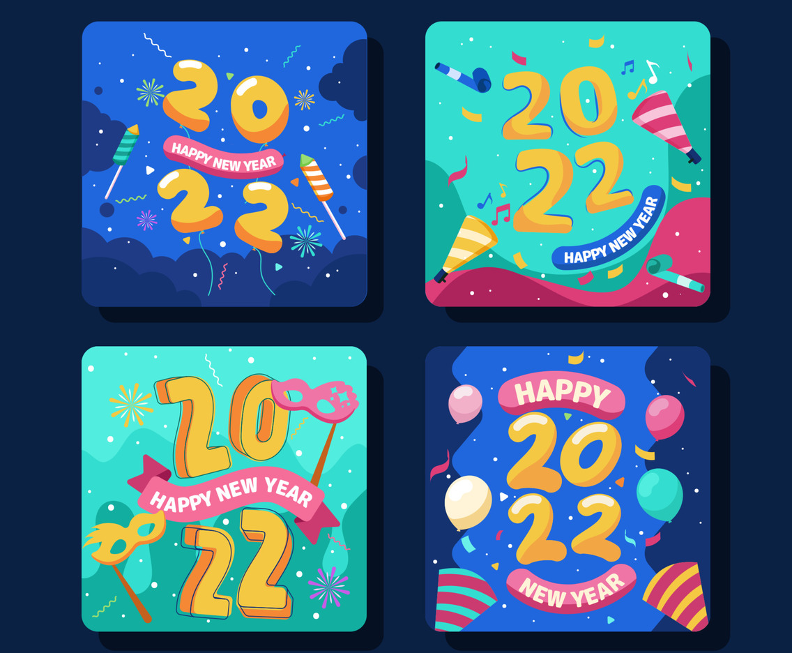 New Year Party Card Collection