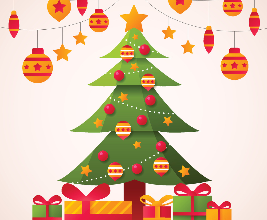 Gradient Christmas Tree Background