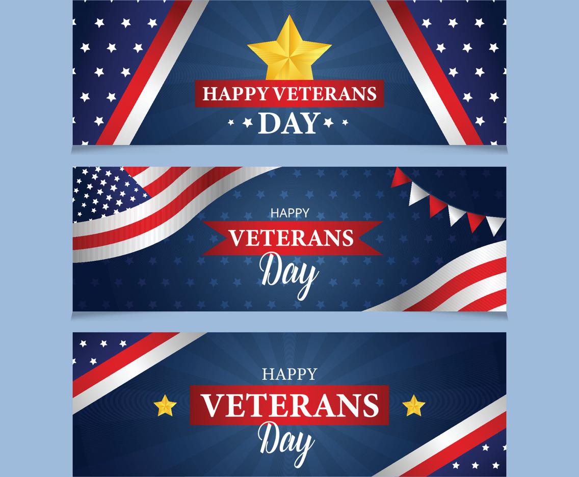 Gradient Veterans Day Banner Collection