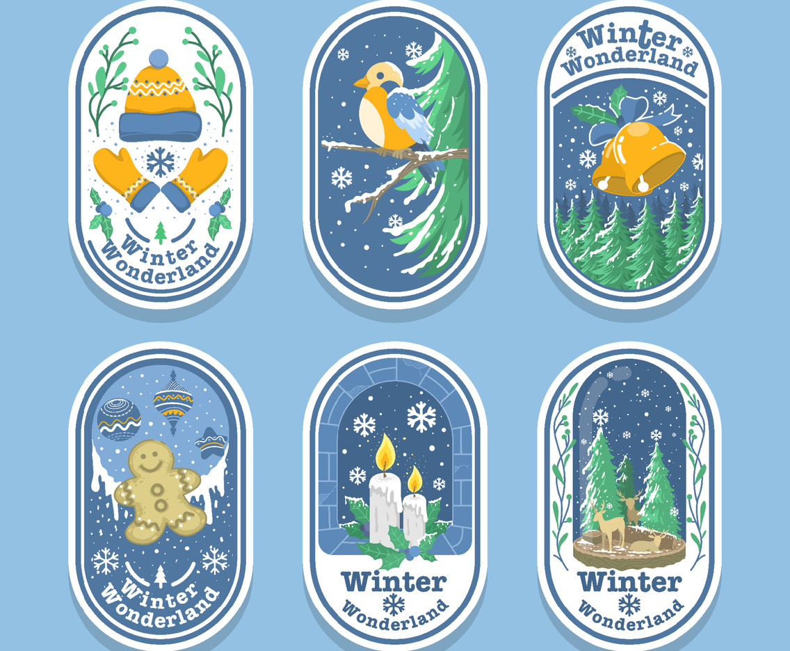 Winter Wonderland Season Festivity illustrative Sticker