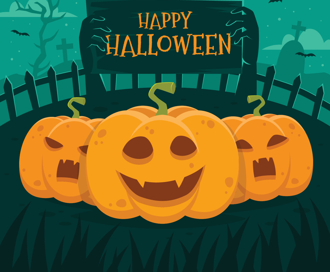 Happy Halloween with Pumpkins Concept