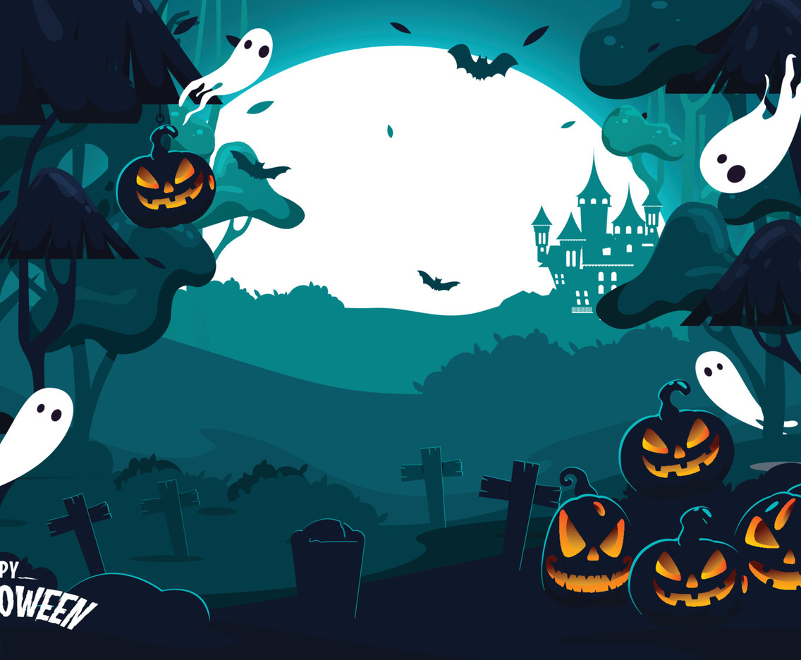 Blue Color Hallowen Background
