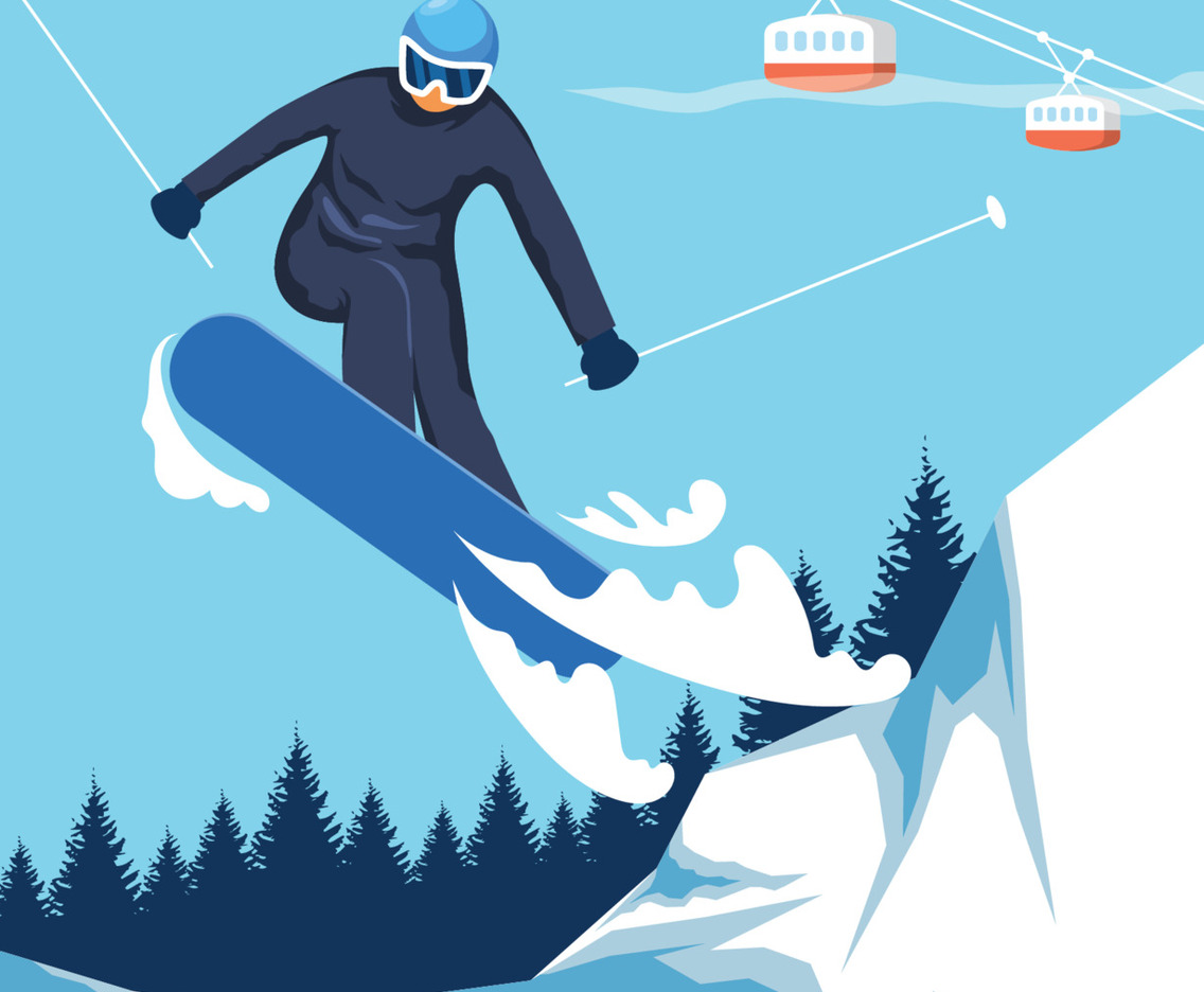 Winter Sport Scenery with Winter Panorama