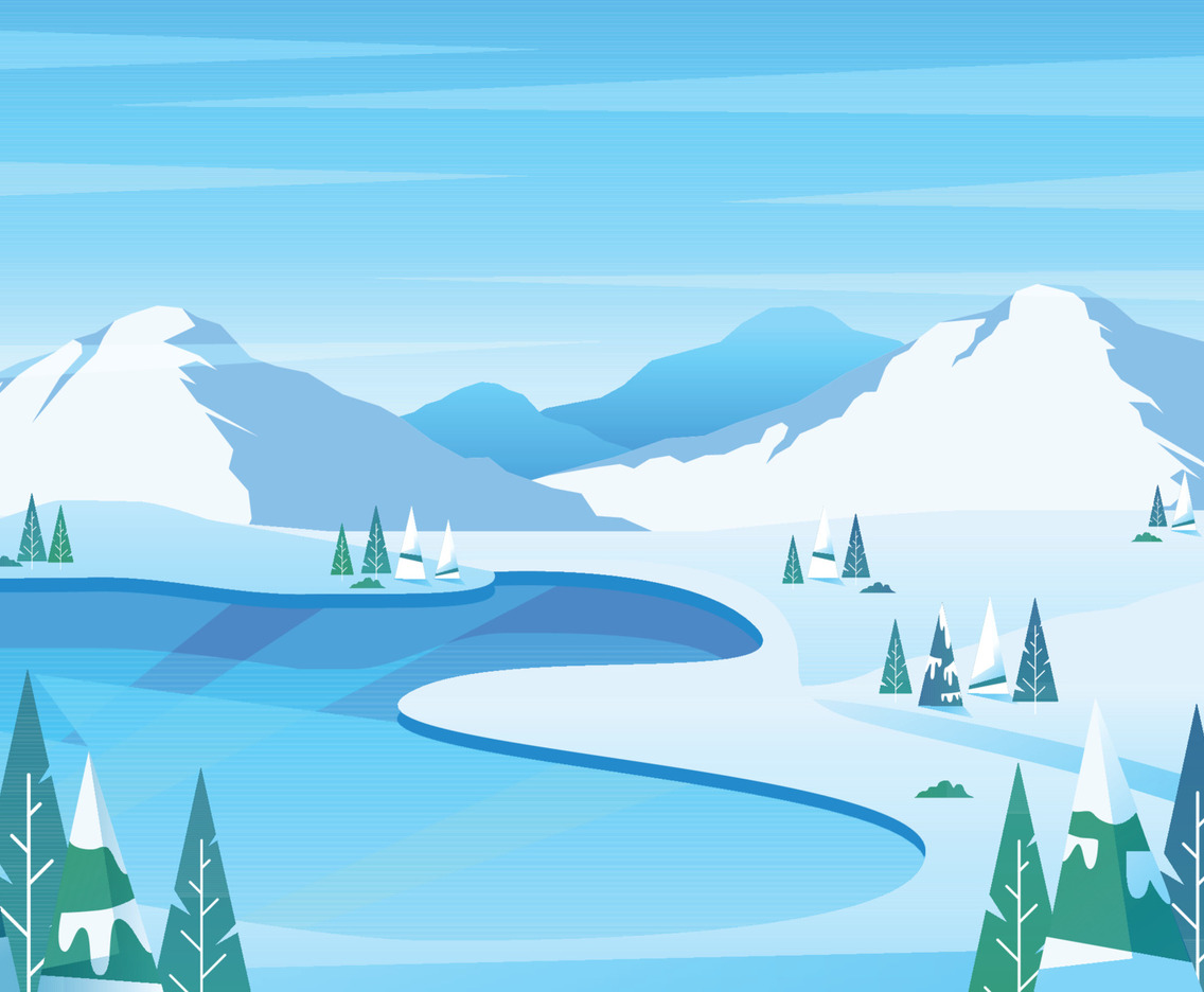 Winter Scenery Panorama Background Concept