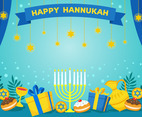 Happy Hanukkah in Blue