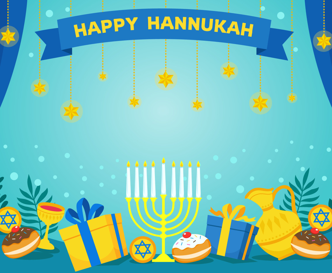 Happy Hanukkah in Blue