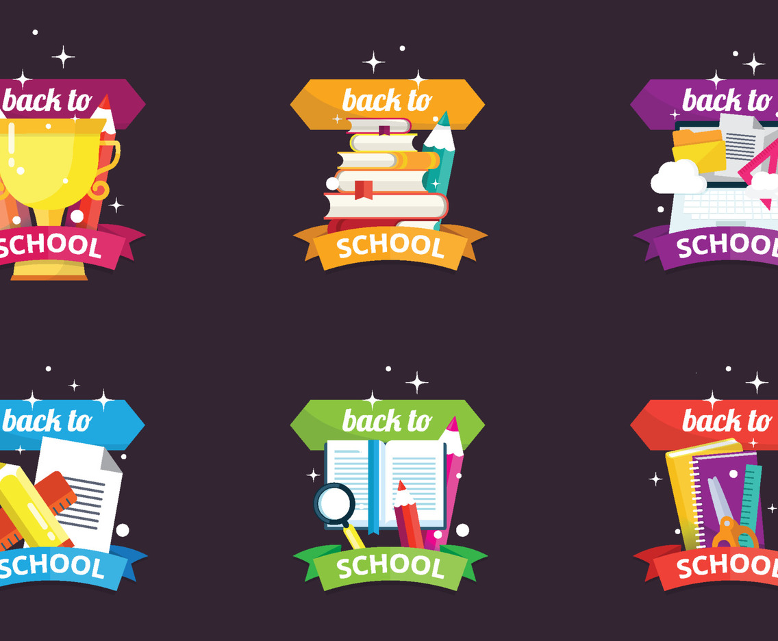 Back to School Icon Badge Set