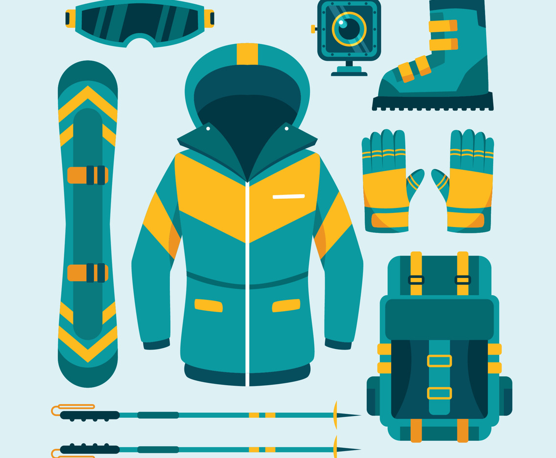 Ski Equipment Icon Set