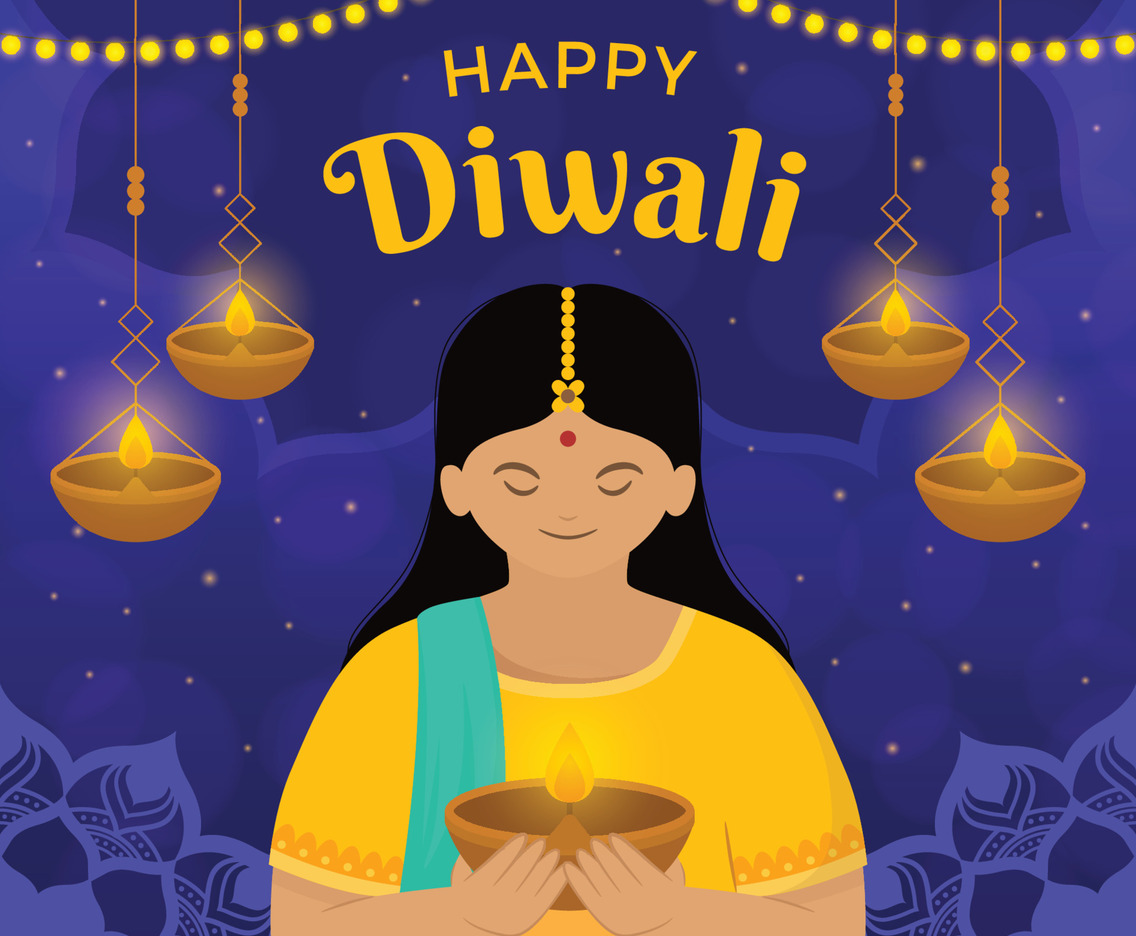 Happy Diwali Greeting Concept