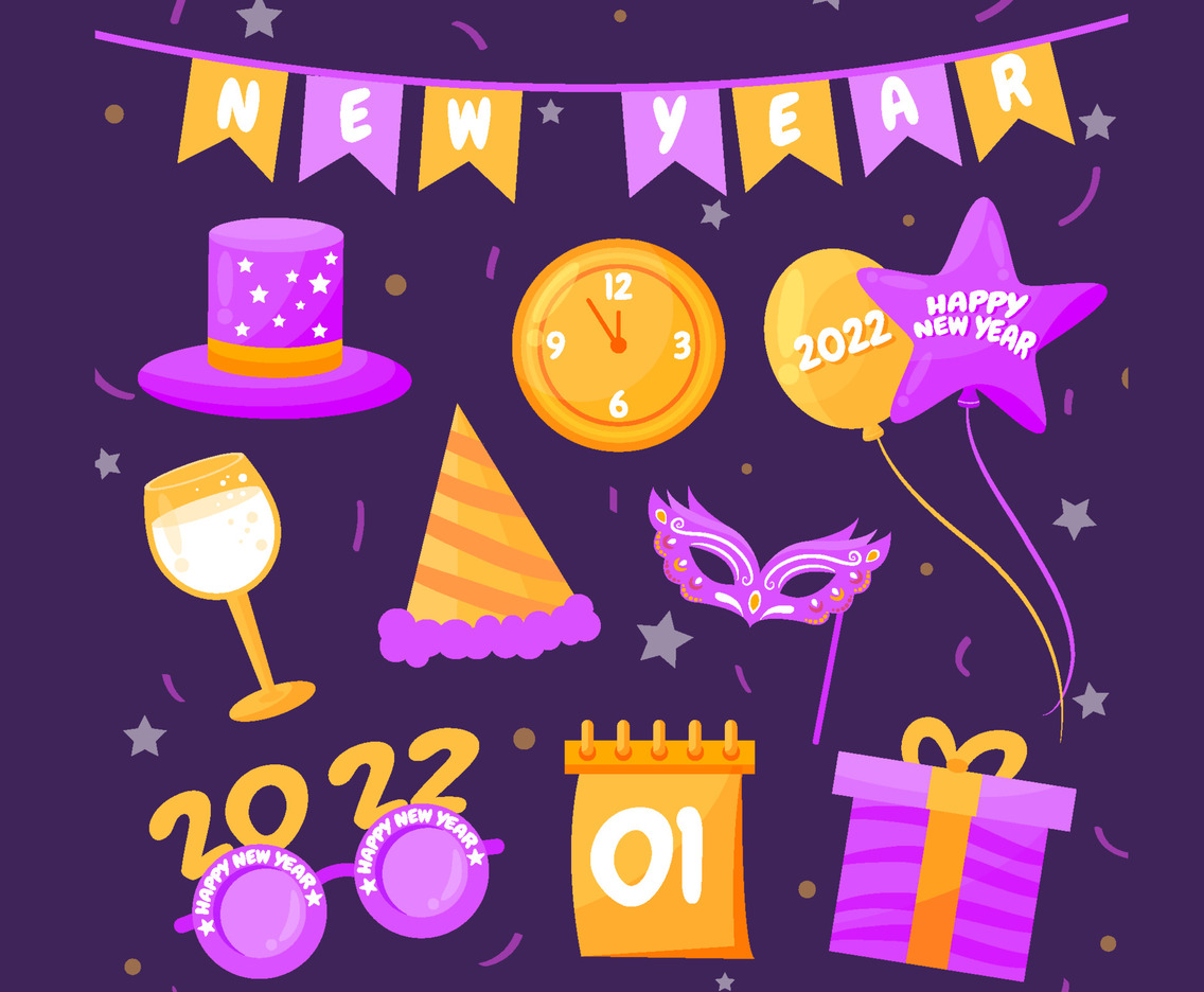 Purple and Yellow Cauntdown Sticker