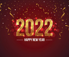 Red Elegant New Year Background with Confetti