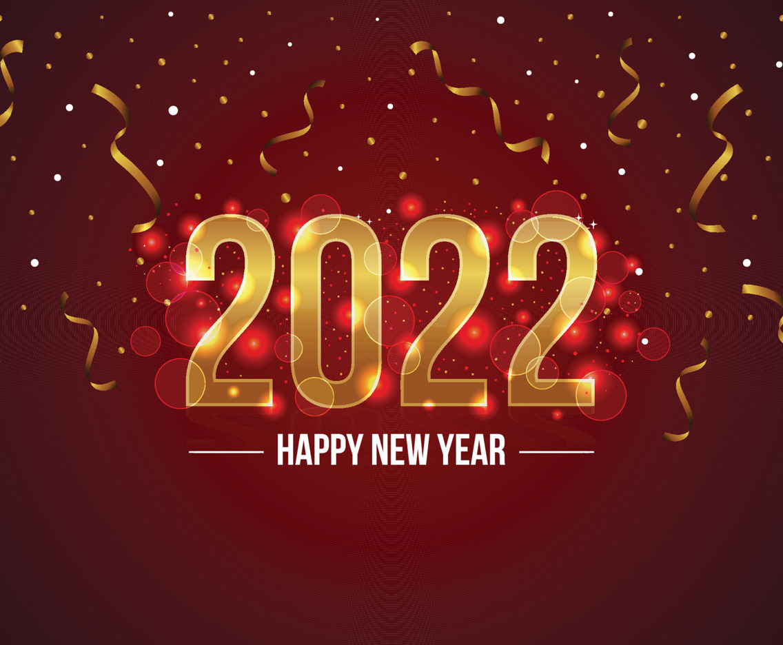 Red Elegant New Year Background with Confetti