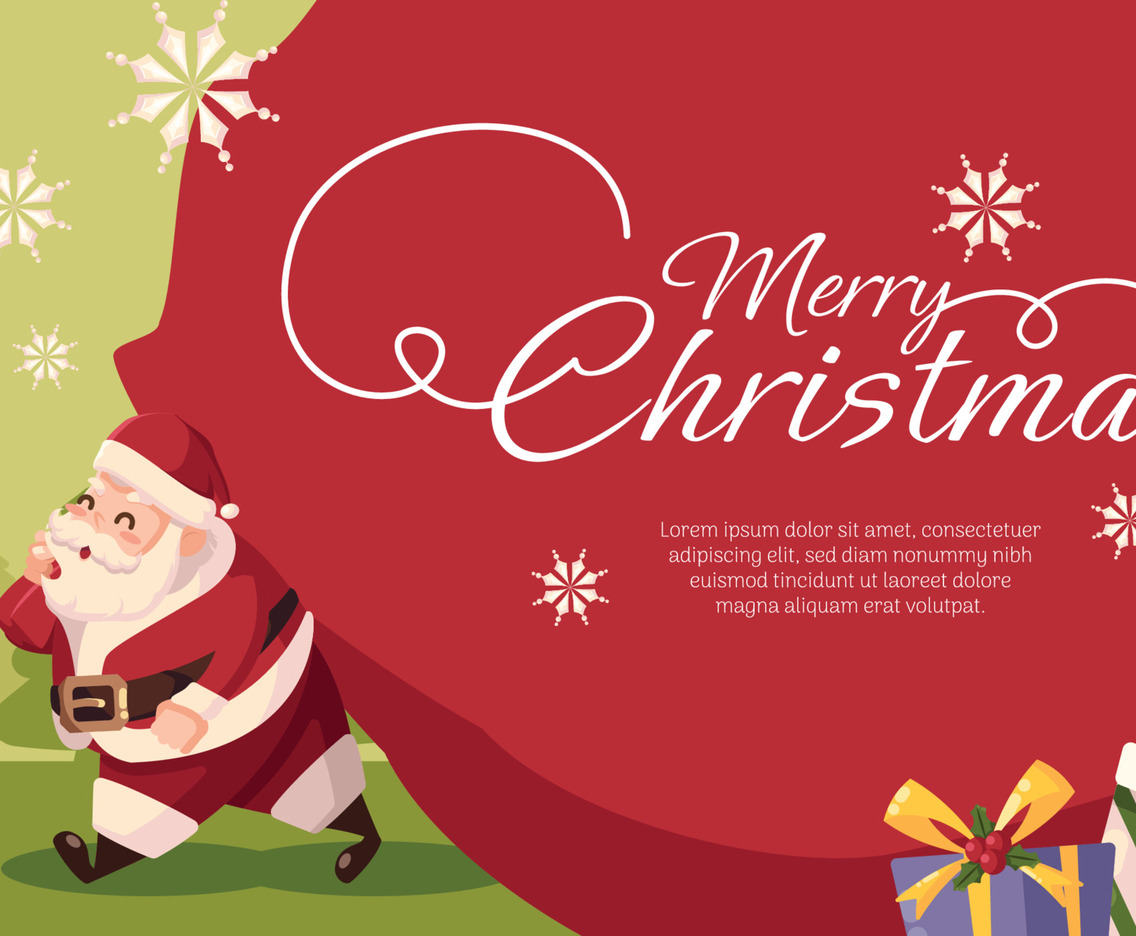 Santa Claus with Giant Gift Sack Background
