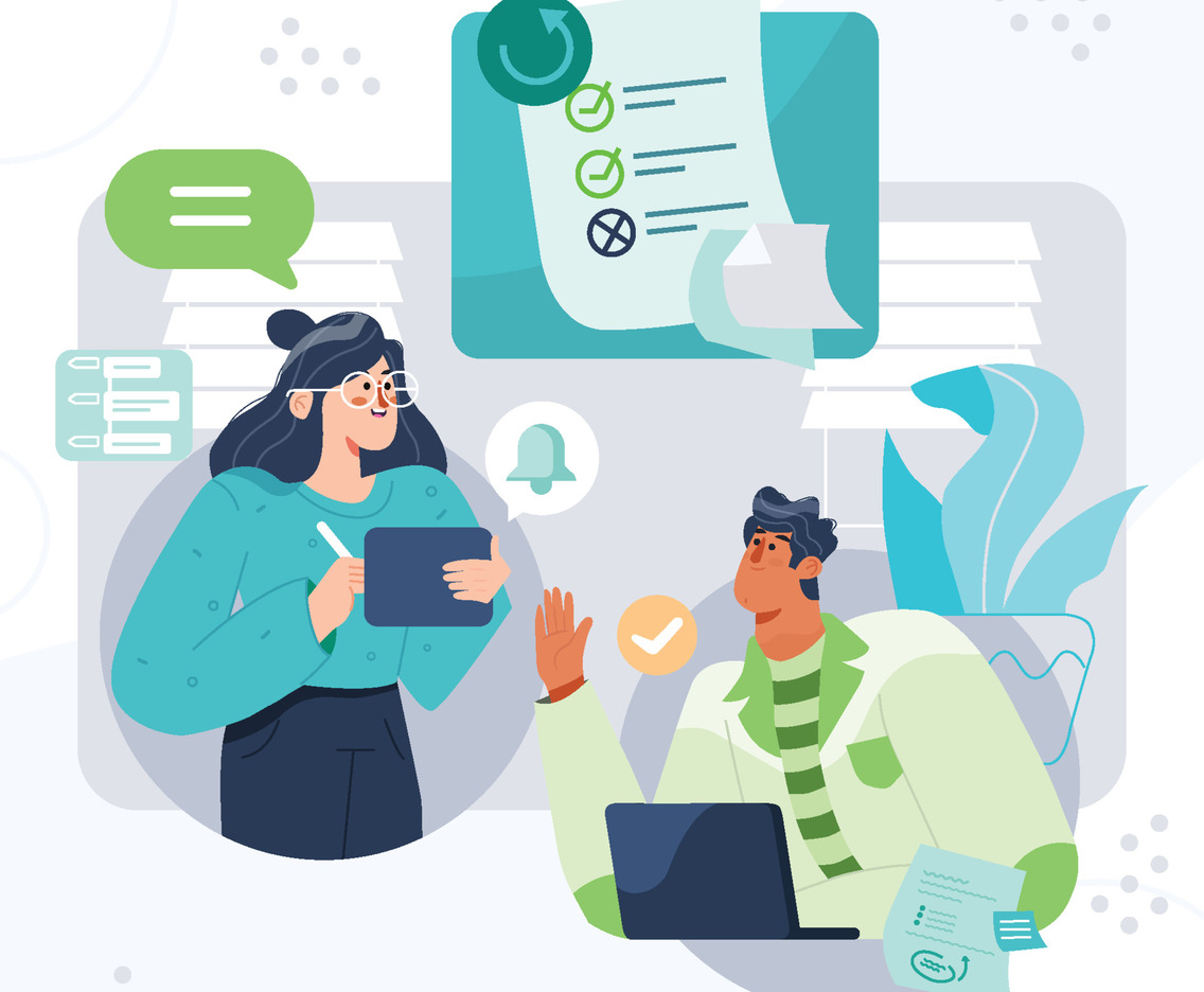Young Professionals Discuss To-Do-List Concept