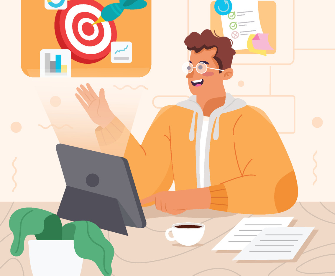Man Planning To Achieve His Target Concept