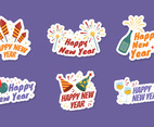 New Year Festivity Sticker Set