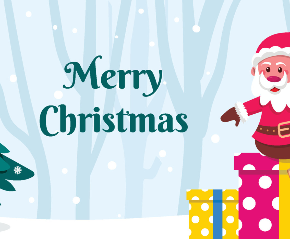 Santa and Deer Background