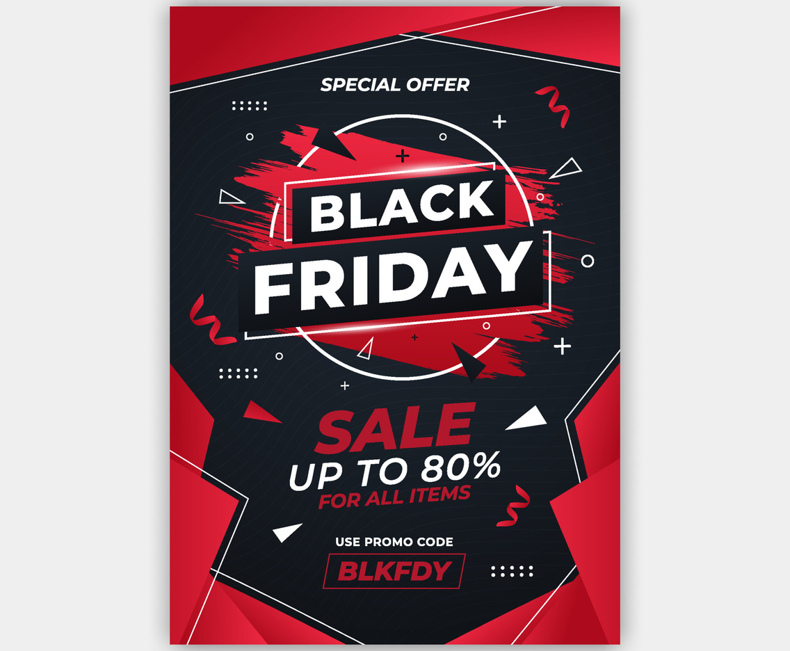 Modern Poster Black Friday Sale Red Template
