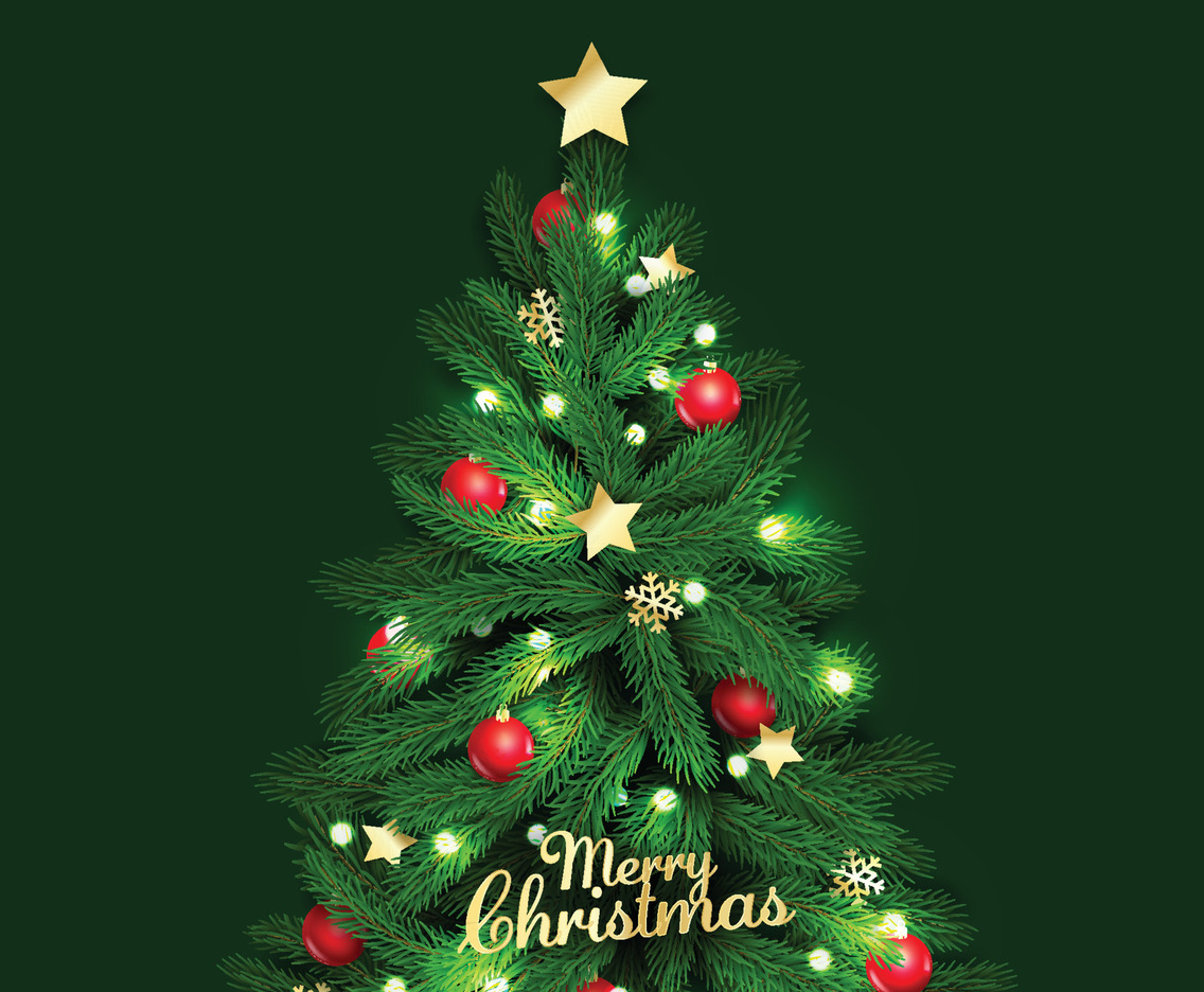 Realistic Christmas Tree with Ornaments