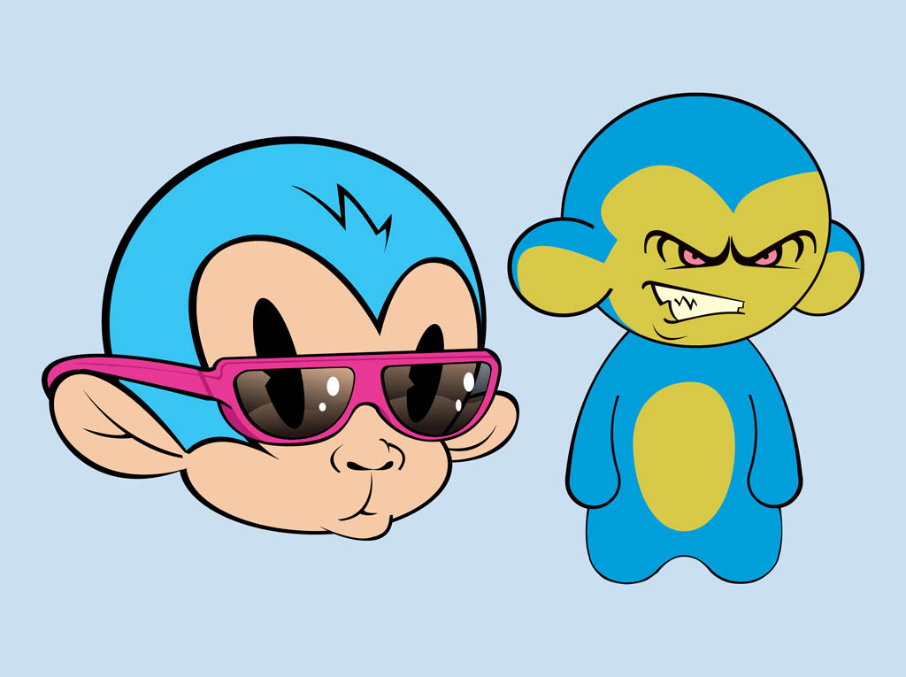 Cool Cartoon Monkeys Vector Art & Graphics 