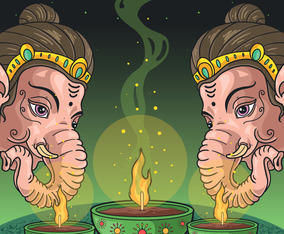 Ganesha Head Diwali Festival Of Light