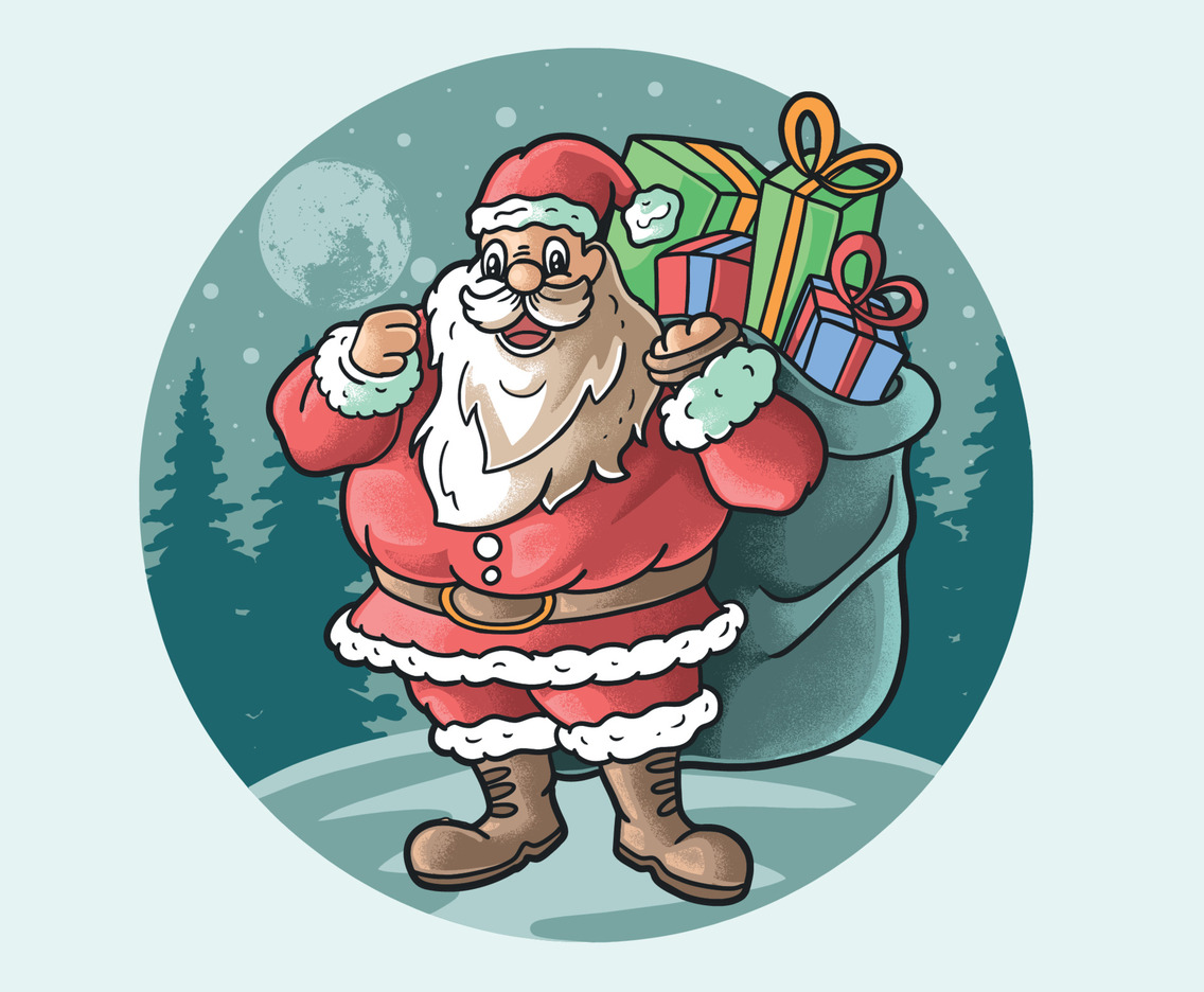 Santa Claus Brings Gifts on Christmas Eve