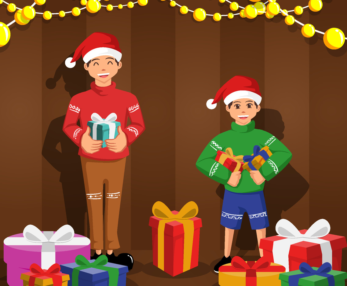 Exchange Christmas Gift with Happiness