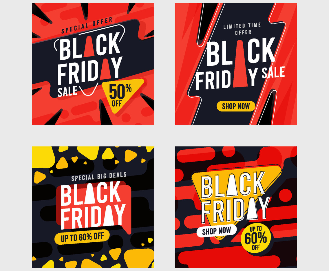 Geometry Element of Black Friday Social Media Template