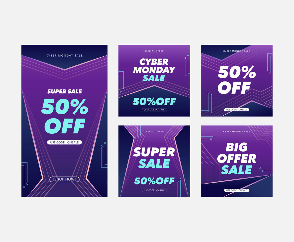 Cyber Monday Sale Social Media Posts