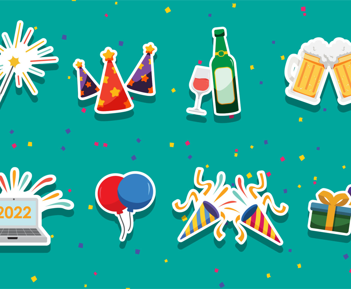 New Year Celebration Items Icon Pack