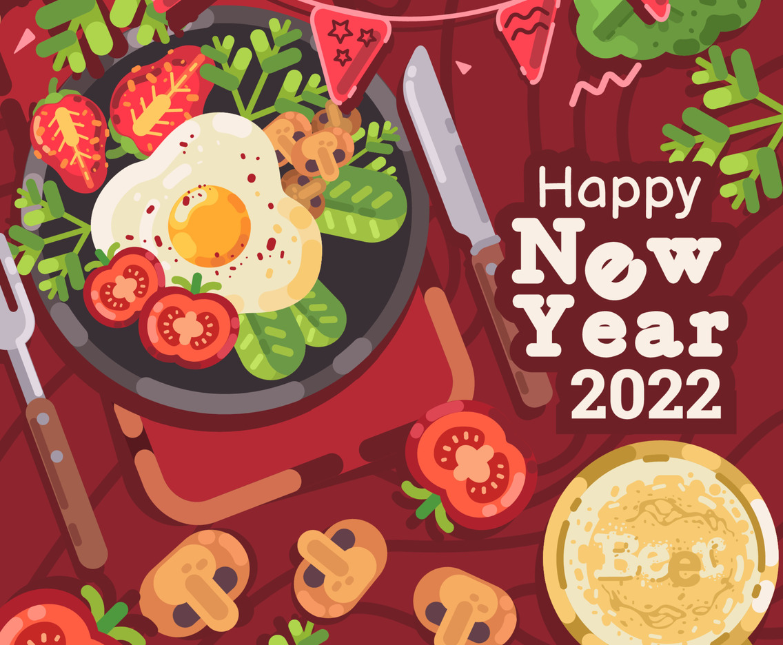 New Year Red Background Concept