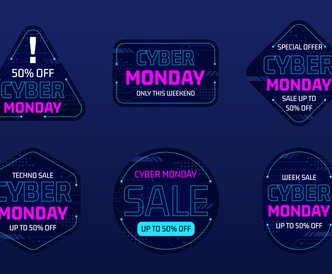 Cyber Monday Sale Labels