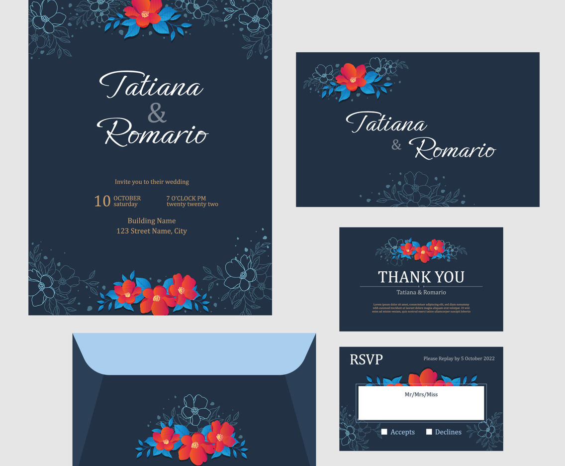 Winter Wedding Invitation Set