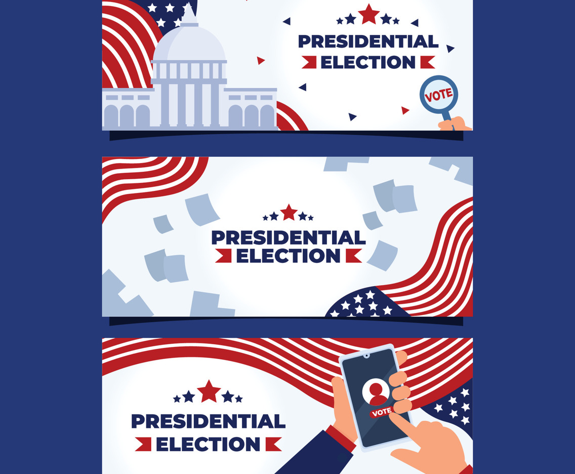 US Election Banners Collection Free Vector