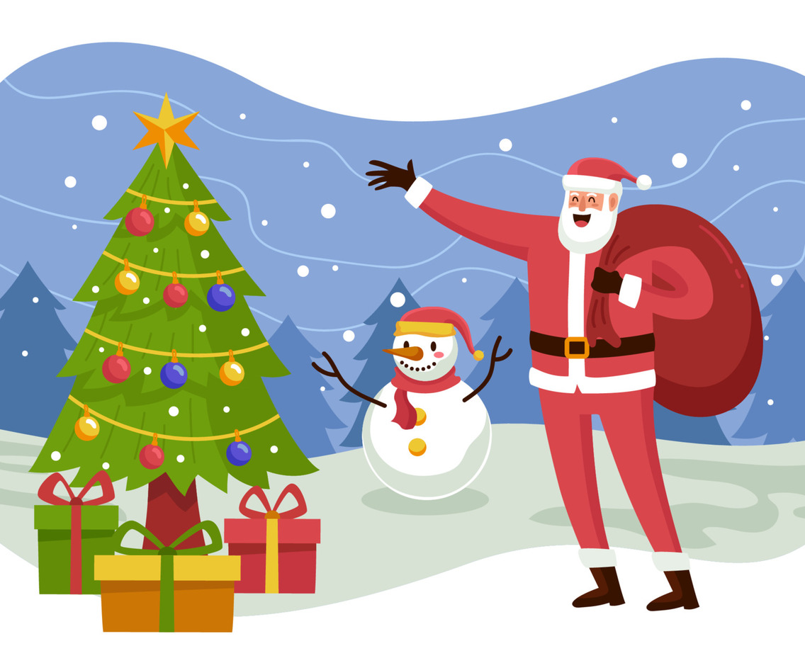 Santa and Snowman Show Gift for Everyone