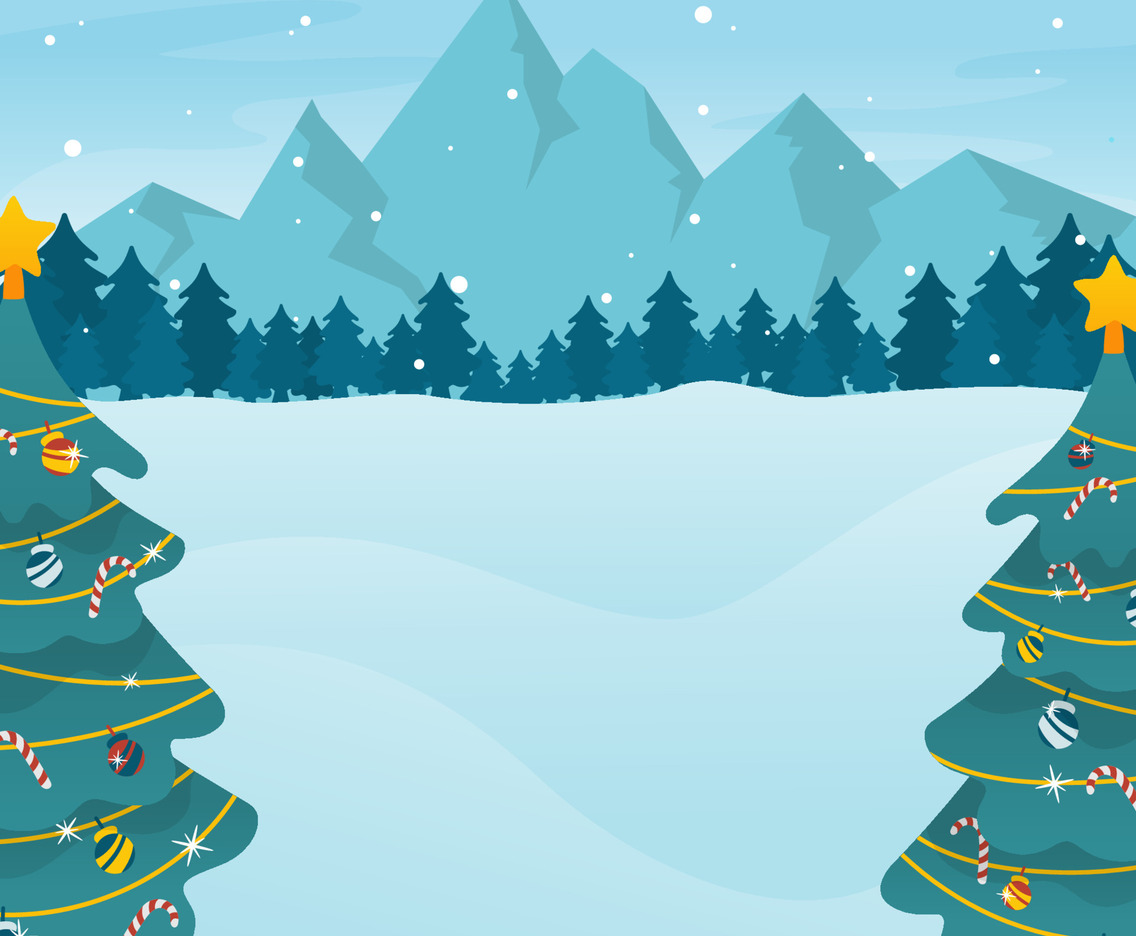 Christmas Tree with Snow Background